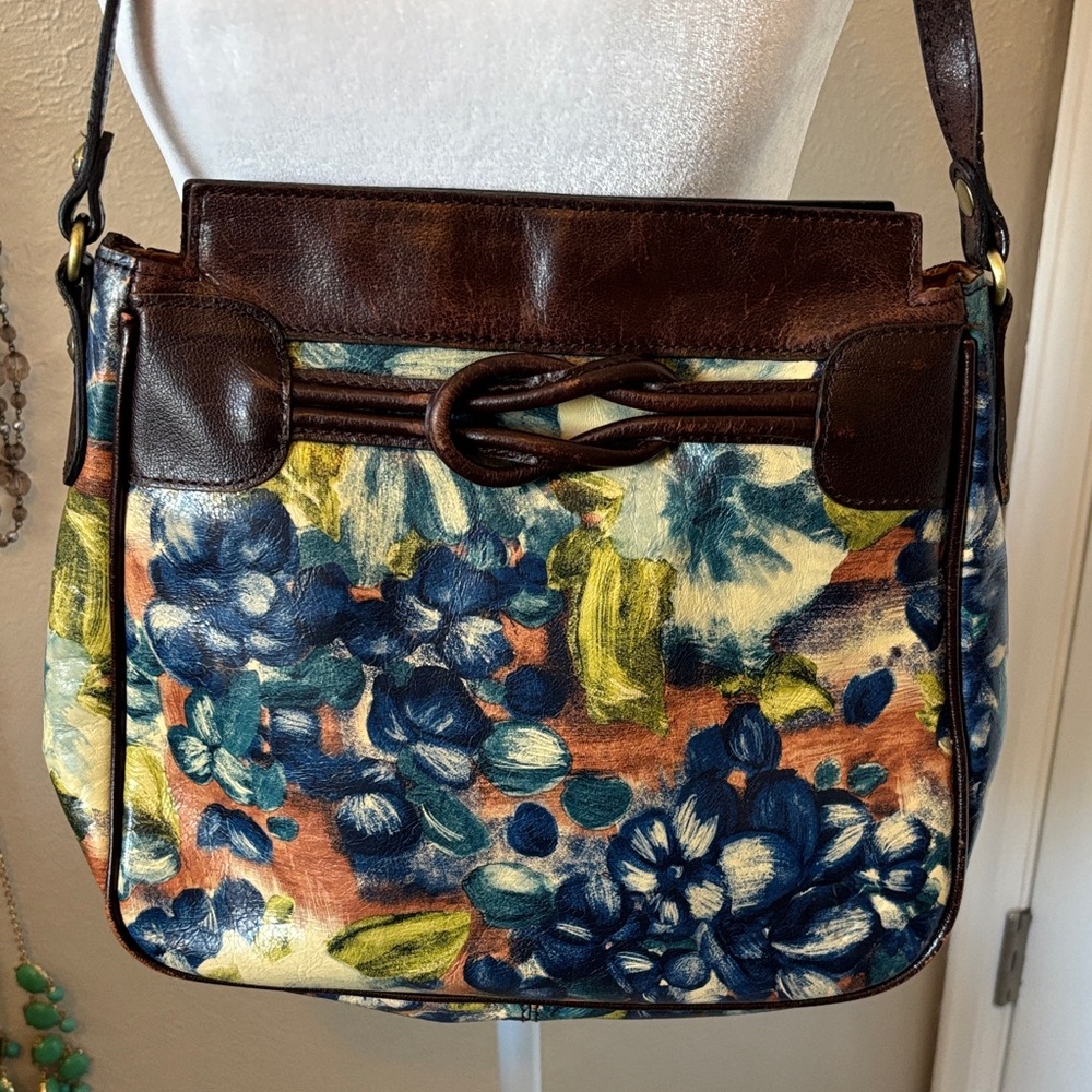 FALL COLORS SALE! Patricia Nash Antilles Blue Clay Crossbody Leather Bag